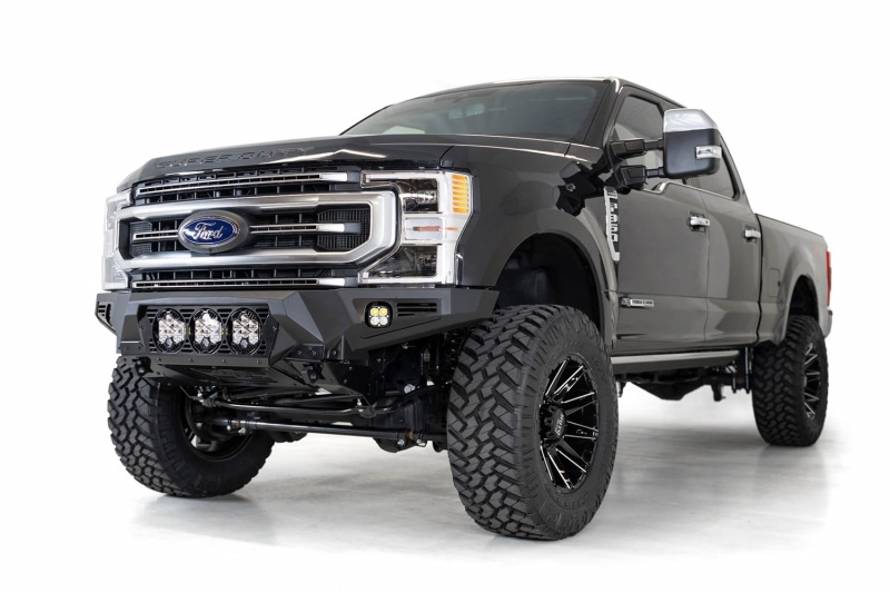 Ford F350 Front Bumper - Addictive Desert Designs - Bomber - Hammer Black with Satin Black panels - `17-`20